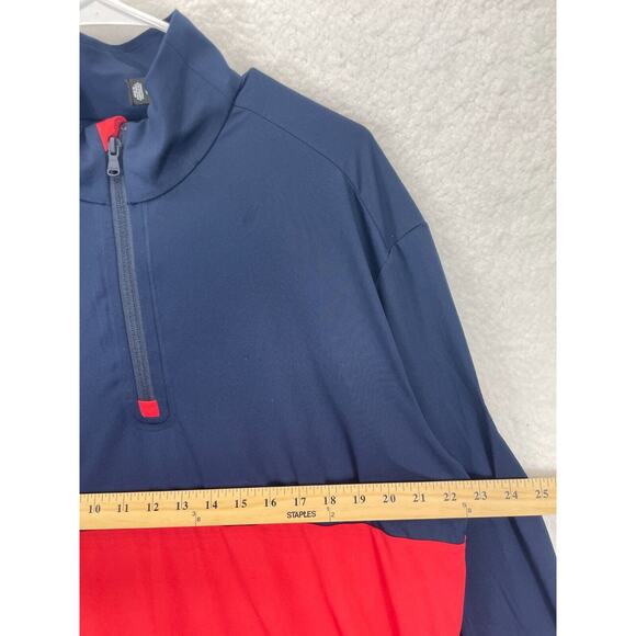RLX Ralph Lauren Peached‎ Jersey Half Zip Men’s Size XL Blue Red Mid Layer - Picture 4 of 8